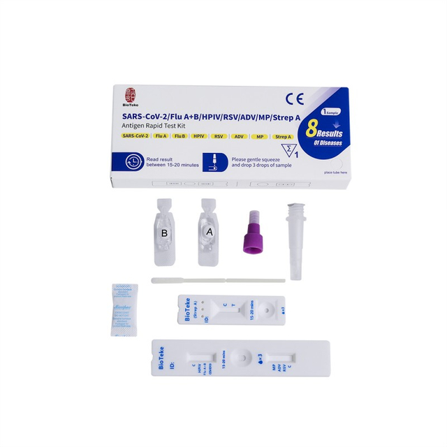 Bioteke 8 In 1 Meerdere ademhalingspathogenen Antigeen Rapid Test Kit 
