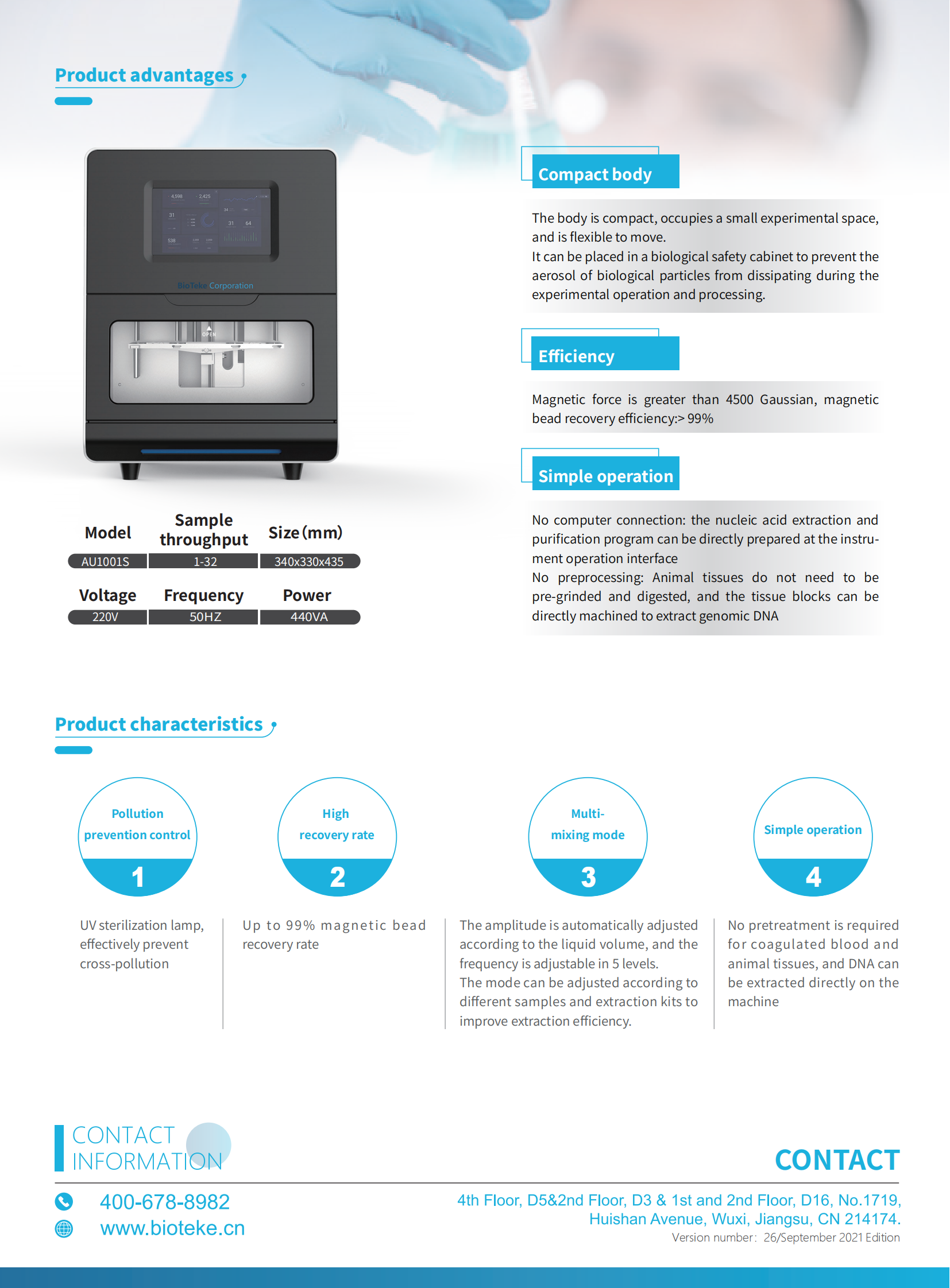 Bioteke Au1001S Nucleic Acid Extractor