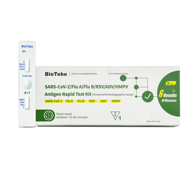 6-in-1 COVID-griep A&B RSV ADV HMPV-antigeen snelle testkit