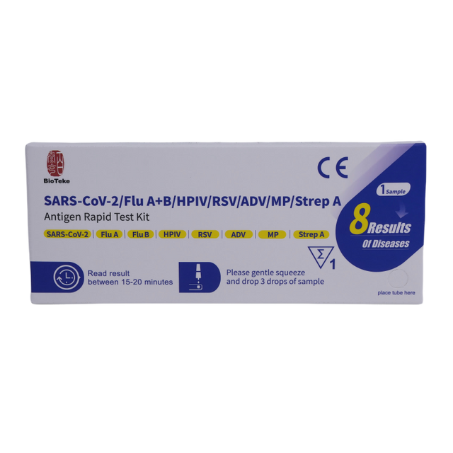 Bioteke 8 in 1 Meerdere ademhalingspathogenen Antigeen Rapid Test Kit 