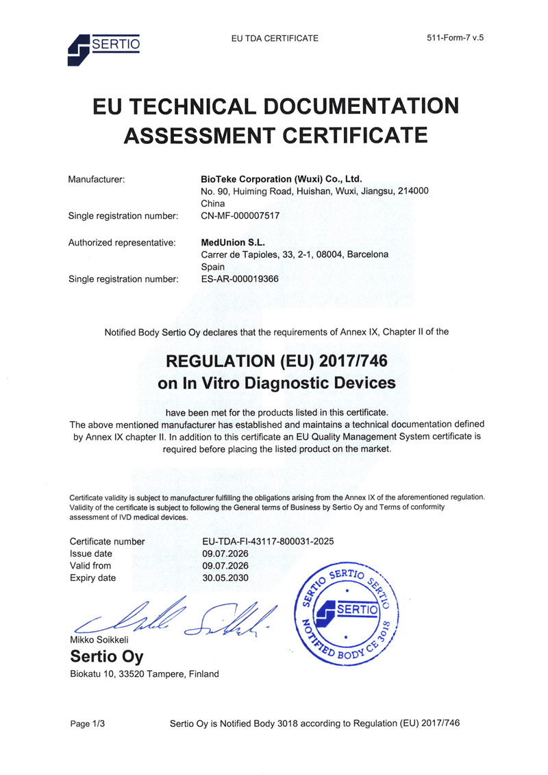 EU IVDR-certificaat Het aantonen van naleving van de strenge wettelijke vereisten voor zelftestende IVD-apparaten in de Europese Unie.
